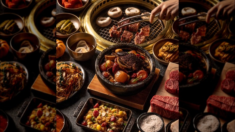 Cote Korean Steakhouse table filled with various dishes