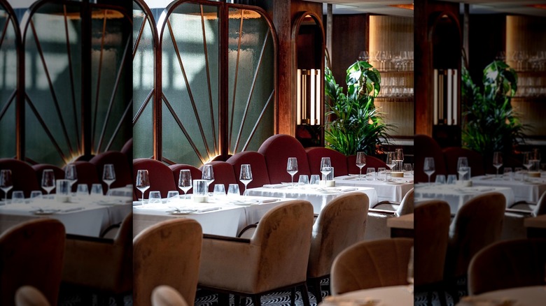 Savoy Grill interior with tables