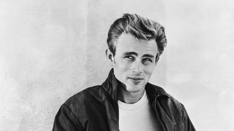 James Dean leaning on wall