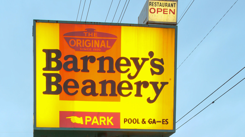 Barney's Beanery sign