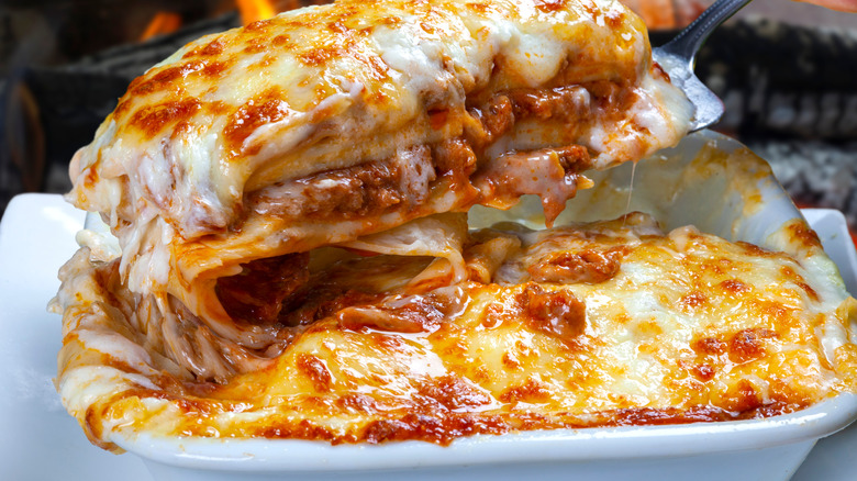 Fresh cooked lasagna