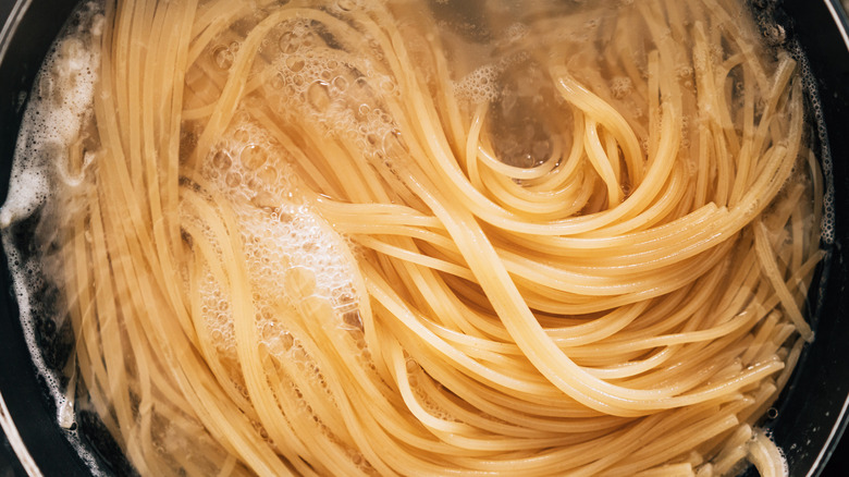 Pasta in boiling water