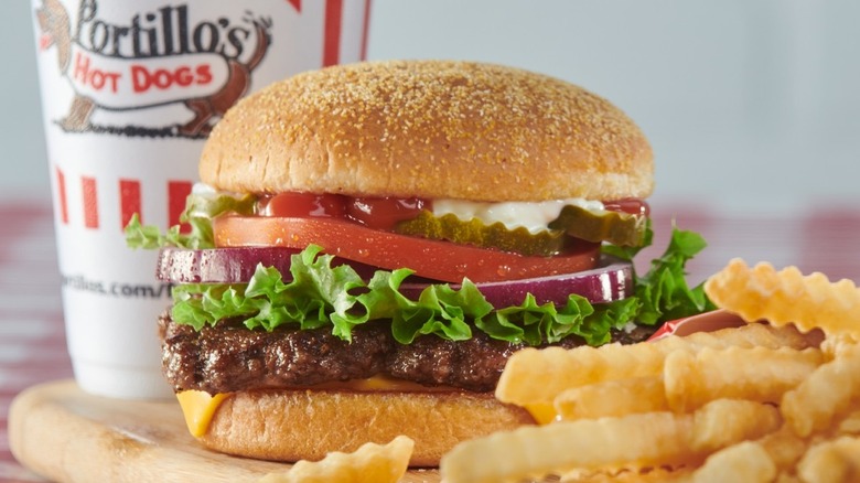 Portillo's cheeseburger and fries