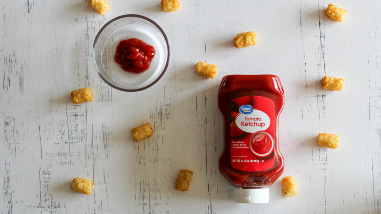 Great Value ketchup with tots