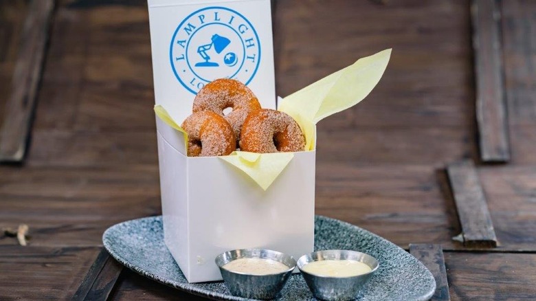 pumpkin spice donuts in box