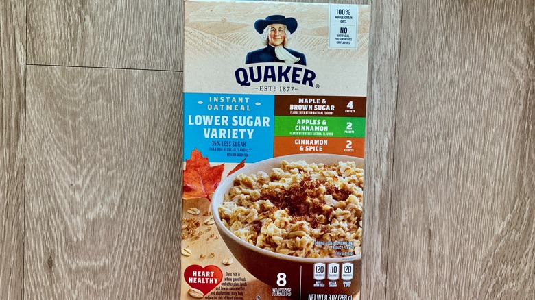 Quaker lower sugar oatmeal pack