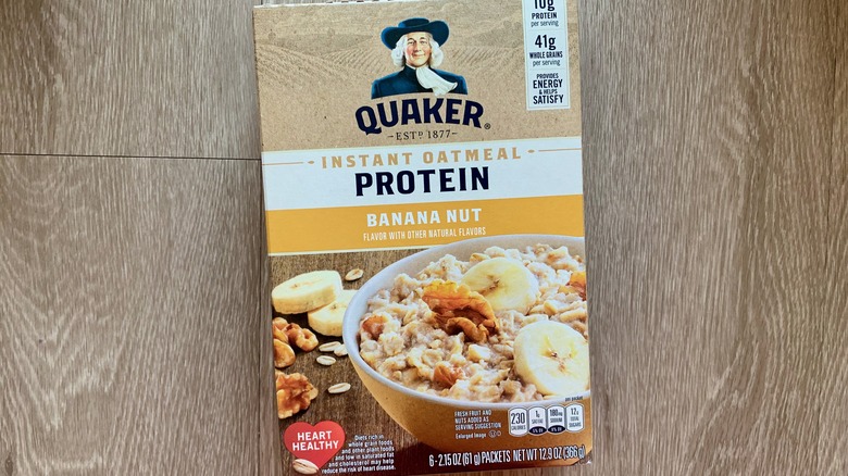 Quaker protein banana oatmeal package