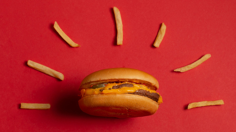 double cheeseburger and fries