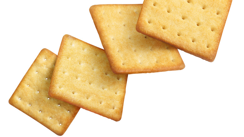 crackers on white background