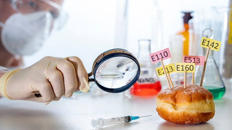 donut on a lab table