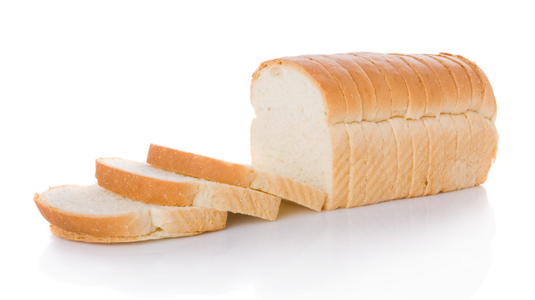 white bread white background