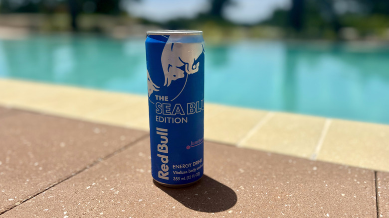 poolside Red Bull Sea Blue