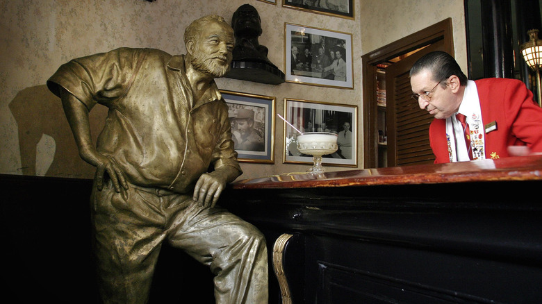 Ernest Hemingway's statue in El Floridita