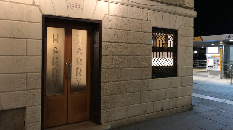 Exterior entrance to Venice's Harry's Bar