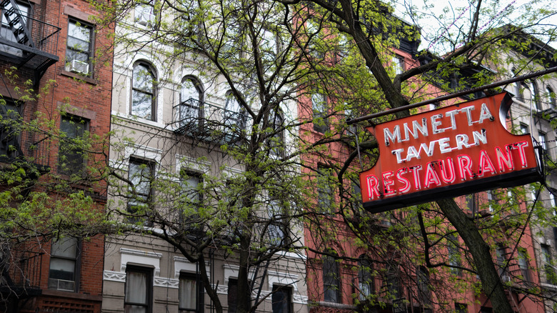 Minetta Tavern sign outside in NYC