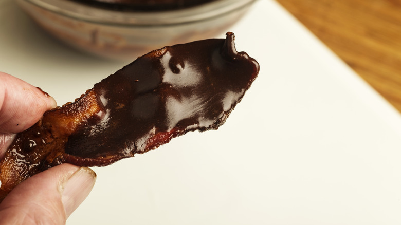 chocolate covered bacon strip