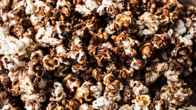 chocolate-covered popcorn background