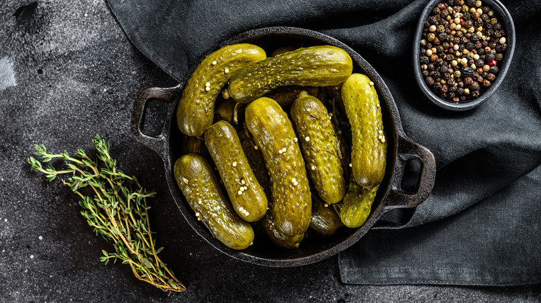 A bowl of pickles