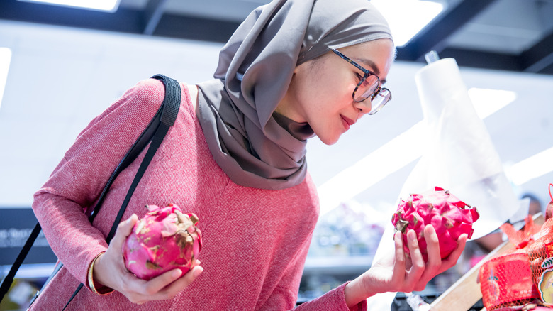 selecting dragon fruit