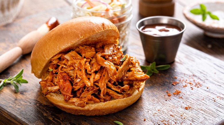 pulled barbecue chicken sandwich