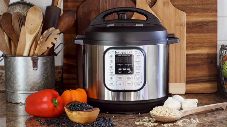 Instant pot with ingredients