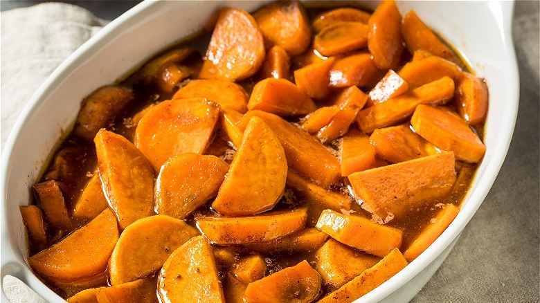 Candied yams ceramic dish