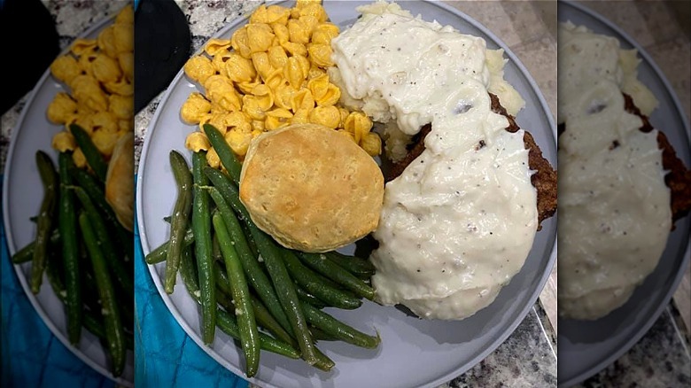 Southern dinner with white gravy