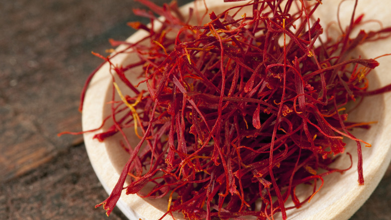 dry saffron close up