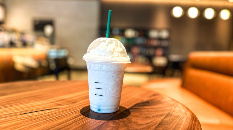 Starbucks Frappuccino drink on counter