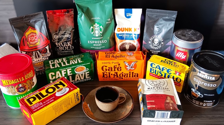 variety of espresso coffee brands