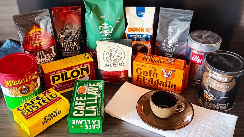 variety of espresso coffee brands