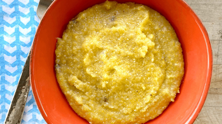 Cheese grits in bowl