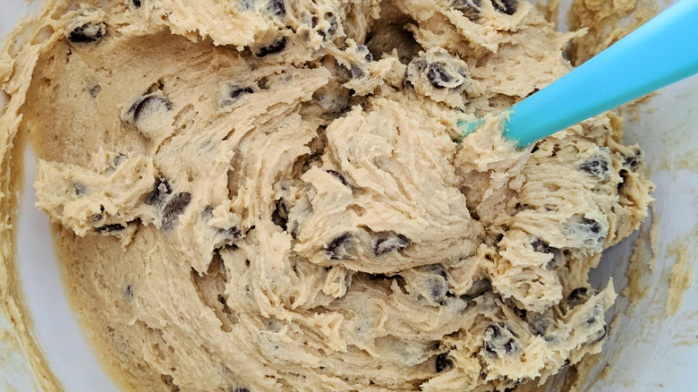 Cookie dough with spoon