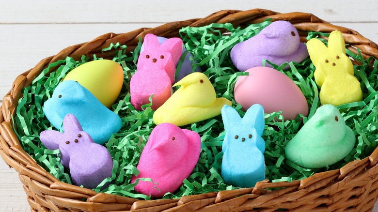 Peeps in a basket