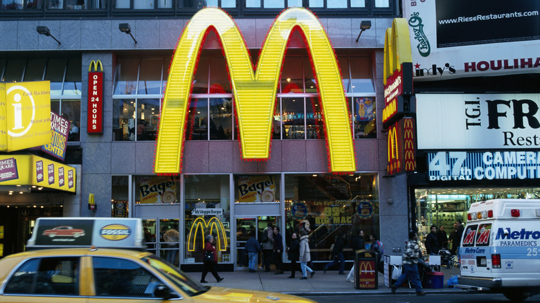 Exterior shot of Times Square McDonald's