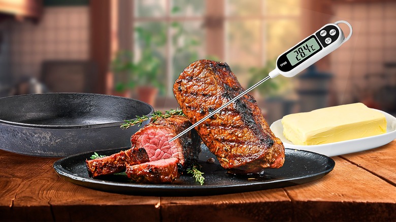 steak pan thermometer butter