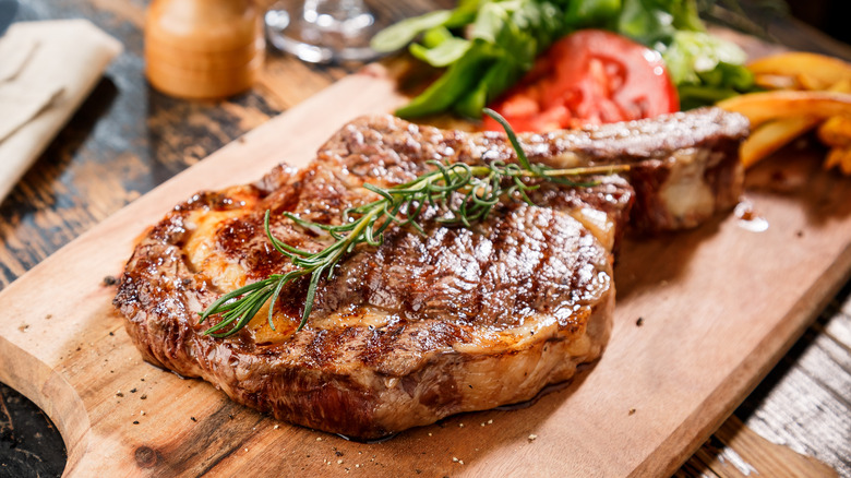 ribeye on cutting board