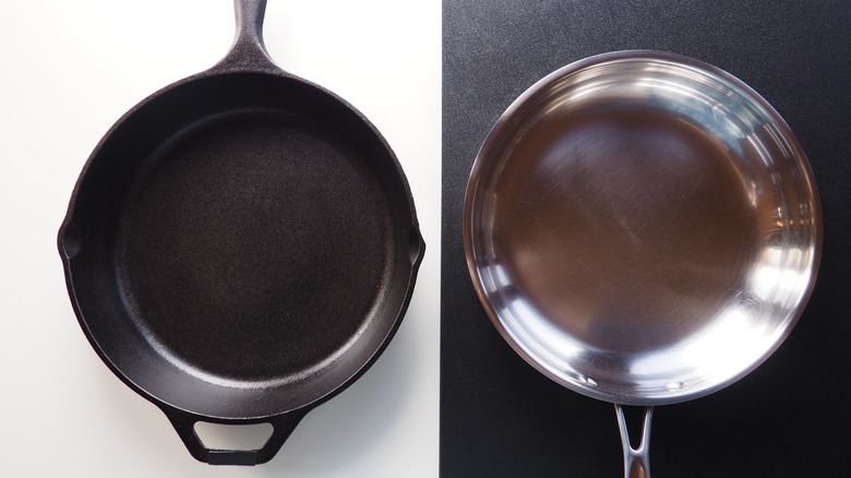 stainless steel cast iron pan