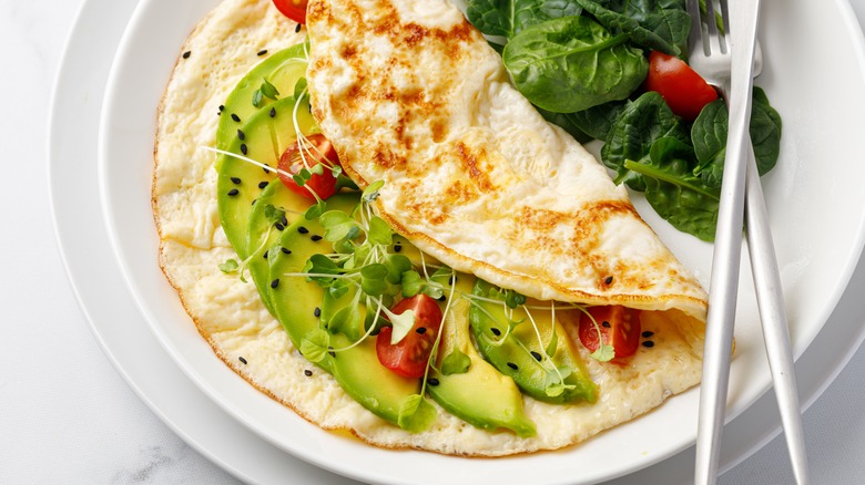 Egg white omelet with avocado