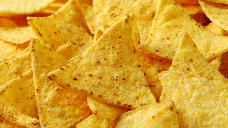 Closeup of tortilla chips