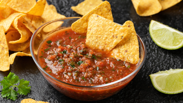 Salsa with tortilla chips