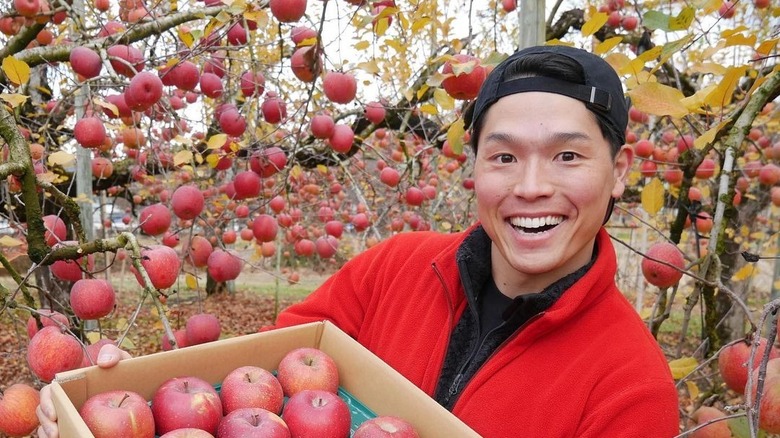 Bayashi holding apples
