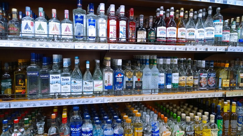 vodka aisle in store