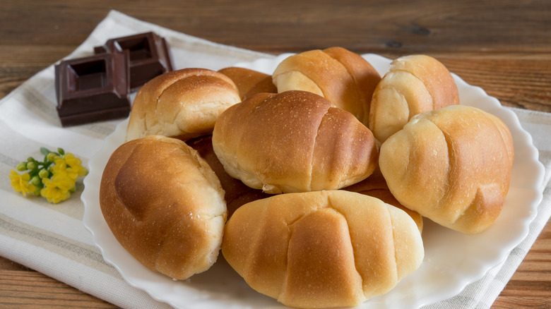 Brioche rolls on plate