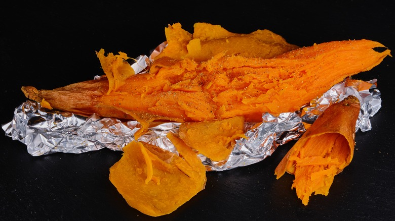 sweet potato in aluminum