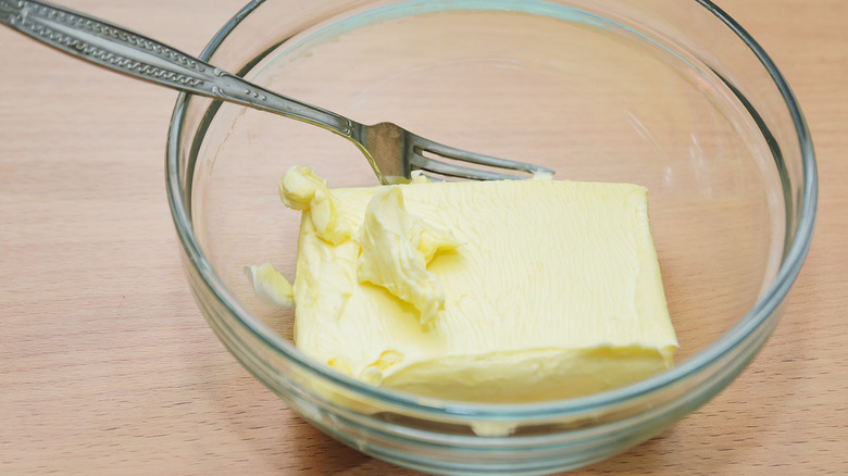 softened butter in a bowl