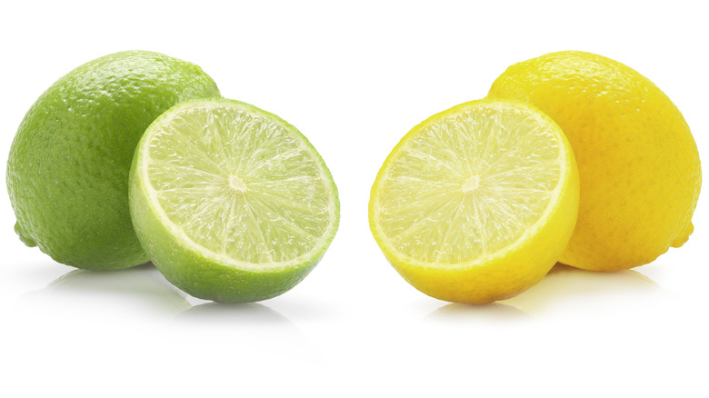 Cut lemons and limes next to each other 