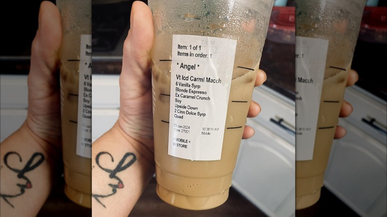 upside down iced macchiato