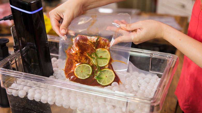 Packaged sous-vide steak