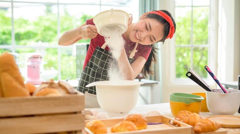 Woman making sweets